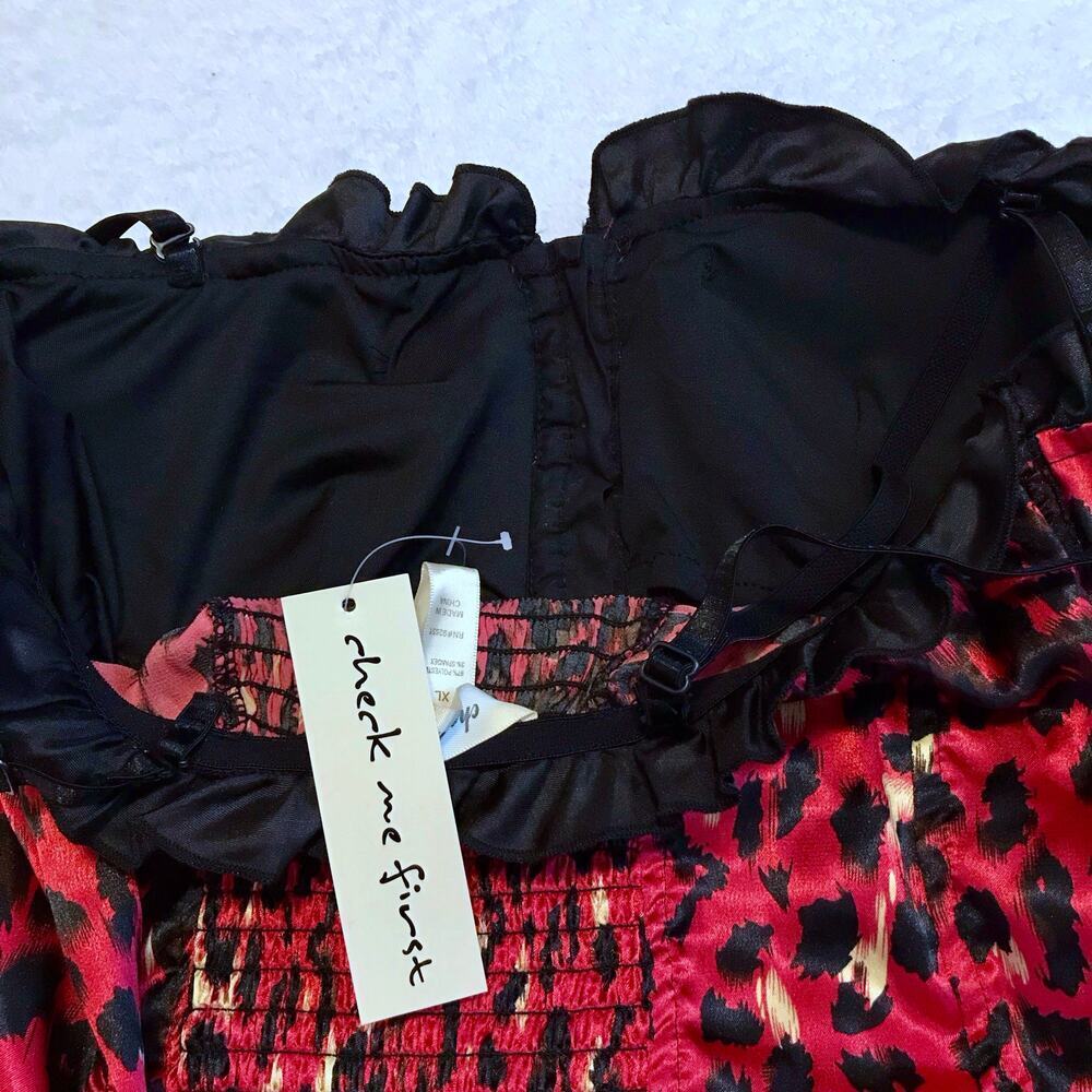 Check Me First NWT Red, Black and Beige Leopard Print Bustier Women XL - Picture 13 of 13